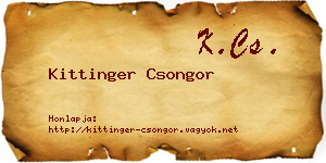 Kittinger Csongor névjegykártya