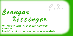 csongor kittinger business card